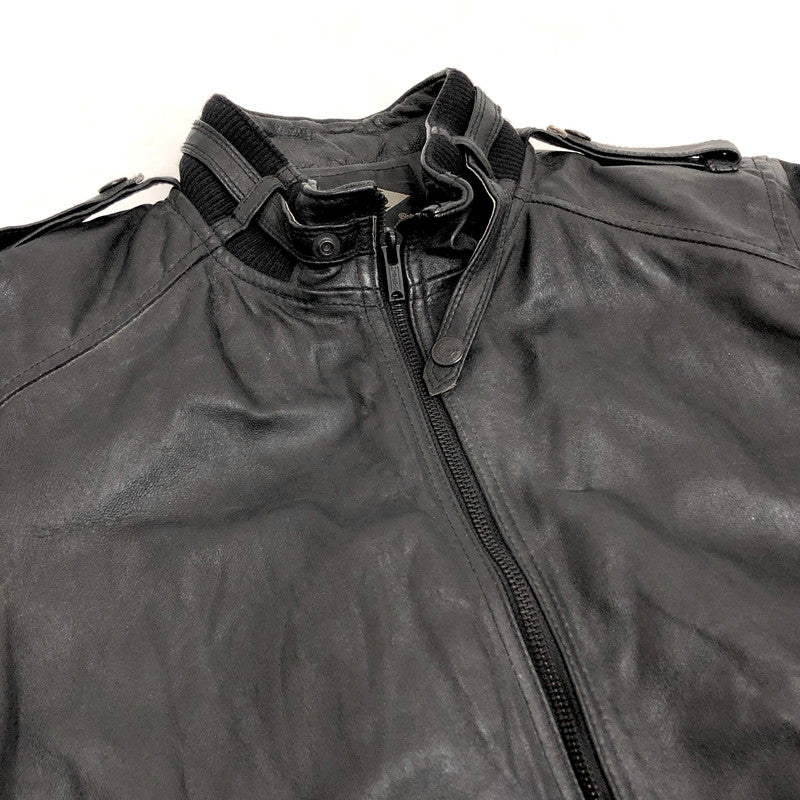 【現状渡し品】【メンズ】 HYSTERIC GLAMOUR LEATHER JACKET 4LB-1282 ピッグレザージャケット ライダース 豚革 アウター 140-260507-rs-04-fur サイズ：M カラー：ブラック 万代Net店