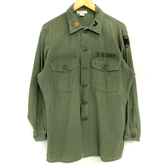 【現状渡し品】【メンズ】 US.ARMY UTILITY SHIRT ユーティリティシャツ ミリタリーシャツ 長袖 トップス 古着 アメカジ系 ヴィンテージ系 145-251201-rs-05-fur サイズ：16 1/2×32 カラー：グリーン・カーキ系 万代Net店