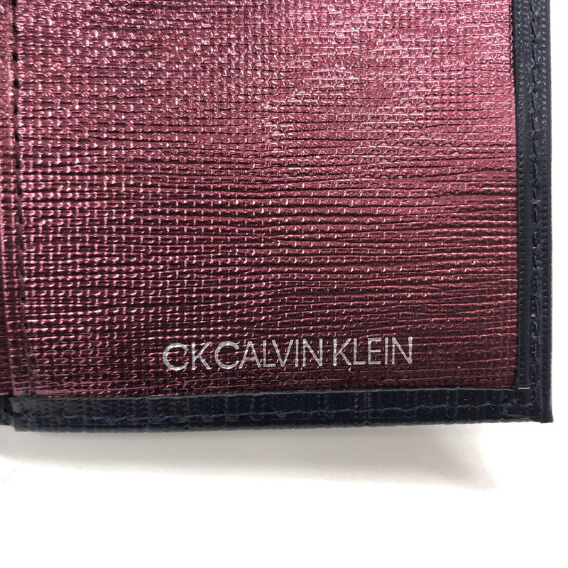 【中古美品】【メンズ】 CALVIN KLEIN カルバンクライン 345155 タット2 三つ折り財布 CK コンパクトウォレット 財布 200-240522-rs-01-fur カラー：ネイビー 万代Net店