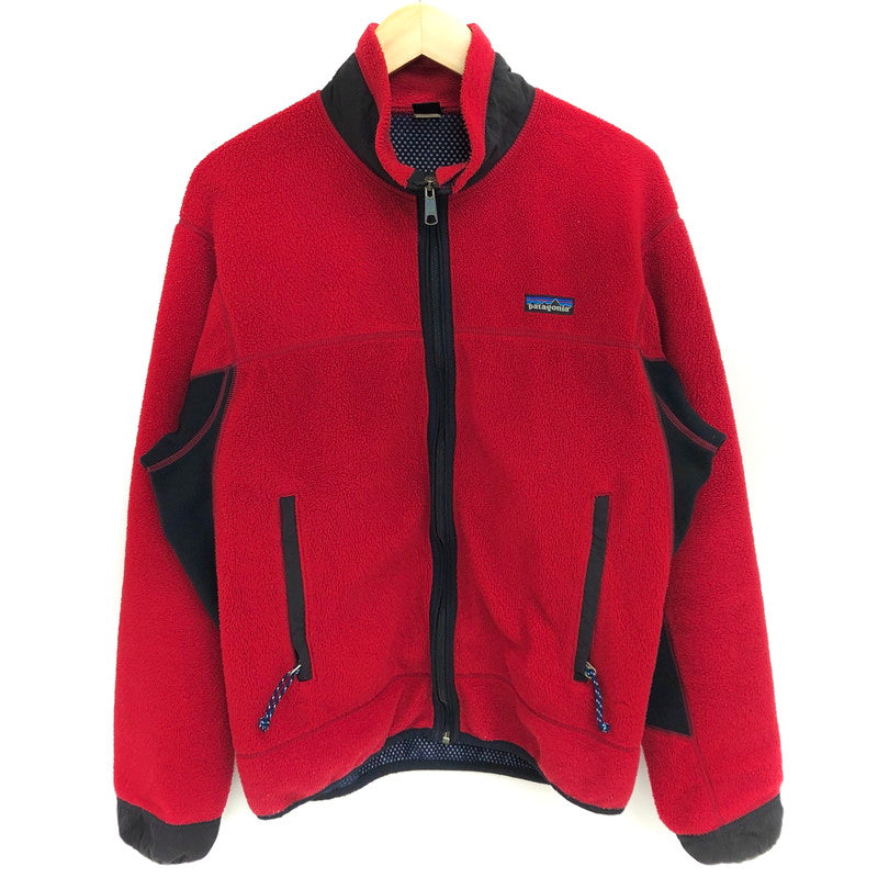 【現状渡し品】【メンズ】 patagonia パタゴニア 90'S PARTIAL ECLIPSE JACKET パーシャルエクリプス ジャケット フリース アウター 古着 アウトドア系 ヴィンテージ系 144-251201-rs-09-fur サイズ：M カラー：レッド/ブラック 万代Net店