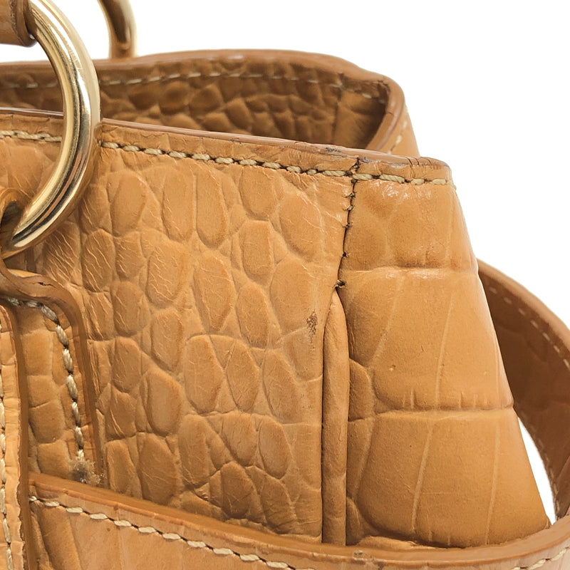 【中古品】【レディース】 SAZABY サザビー CROCODILE EMBOSSED 2WAY HAND BAG 01529071 ショルダーバッグ ハンドバッグ 鞄 188-260727-rs-03-fur カラー：ブラウン 万代Net店