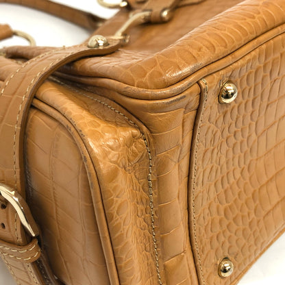 【中古品】【レディース】 SAZABY サザビー CROCODILE EMBOSSED 2WAY HAND BAG 01529071 ショルダーバッグ ハンドバッグ 鞄 188-260727-rs-03-fur カラー：ブラウン 万代Net店