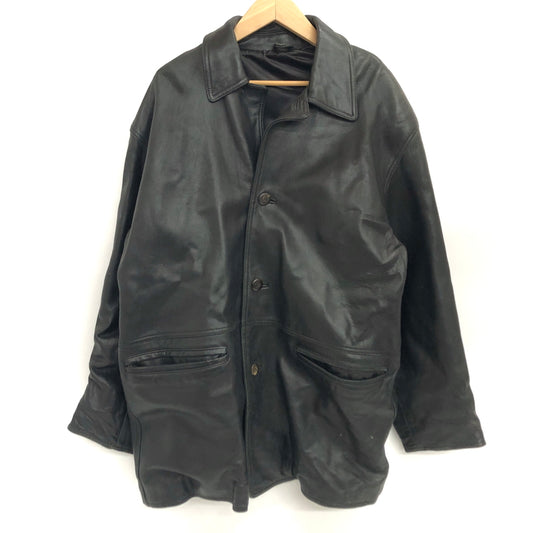 【ジャンク品】【メンズ】 PALMUS SHEEPSKIN LEATHER JACKET レザージャケット アウター 古着 ヴィンテージ 146-261020-rs-01-fur サイズ：フリー カラー：ブラック 万代Net店