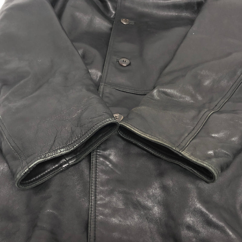 【ジャンク品】【メンズ】 PALMUS SHEEPSKIN LEATHER JACKET レザージャケット アウター 古着 ヴィンテージ 146-261020-rs-01-fur サイズ：フリー カラー：ブラック 万代Net店
