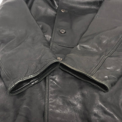 【ジャンク品】【メンズ】 PALMUS SHEEPSKIN LEATHER JACKET レザージャケット アウター 古着 ヴィンテージ 146-261020-rs-01-fur サイズ：フリー カラー：ブラック 万代Net店