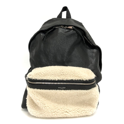 【現状渡し品】【レディース】 SAINT LAURENT サンローラン LEATHER MOUTON BACKPACK レザー バックパック リュック バッグ 鞄 180-260727-rs-04-fur カラー：ブラック 万代Net店