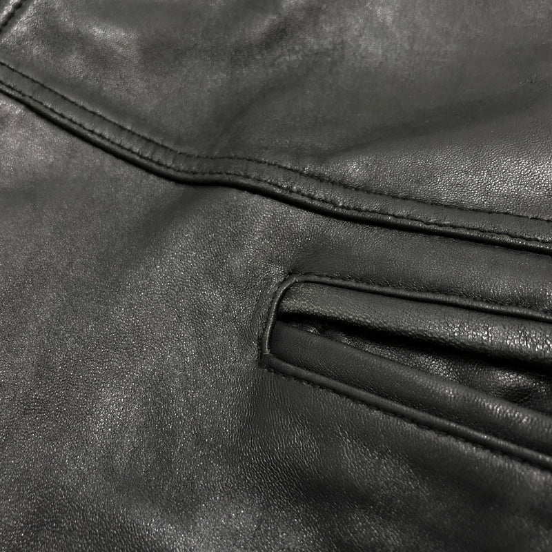 【ジャンク品】【メンズ】 PALMUS SHEEPSKIN LEATHER JACKET レザージャケット アウター 古着 ヴィンテージ 146-261020-rs-01-fur サイズ：フリー カラー：ブラック 万代Net店