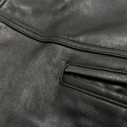 【ジャンク品】【メンズ】 PALMUS SHEEPSKIN LEATHER JACKET レザージャケット アウター 古着 ヴィンテージ 146-261020-rs-01-fur サイズ：フリー カラー：ブラック 万代Net店