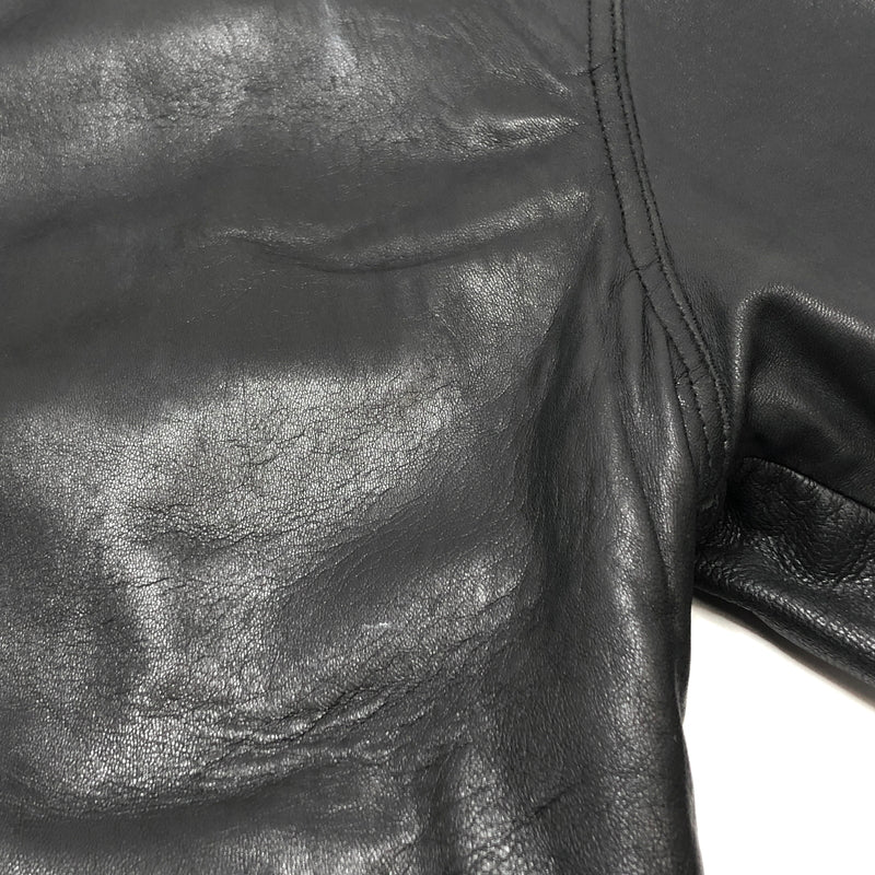 【ジャンク品】【メンズ】 PALMUS SHEEPSKIN LEATHER JACKET レザージャケット アウター 古着 ヴィンテージ 146-261020-rs-01-fur サイズ：フリー カラー：ブラック 万代Net店