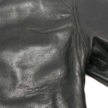 【ジャンク品】【メンズ】 PALMUS SHEEPSKIN LEATHER JACKET レザージャケット アウター 古着 ヴィンテージ 146-261020-rs-01-fur サイズ：フリー カラー：ブラック 万代Net店