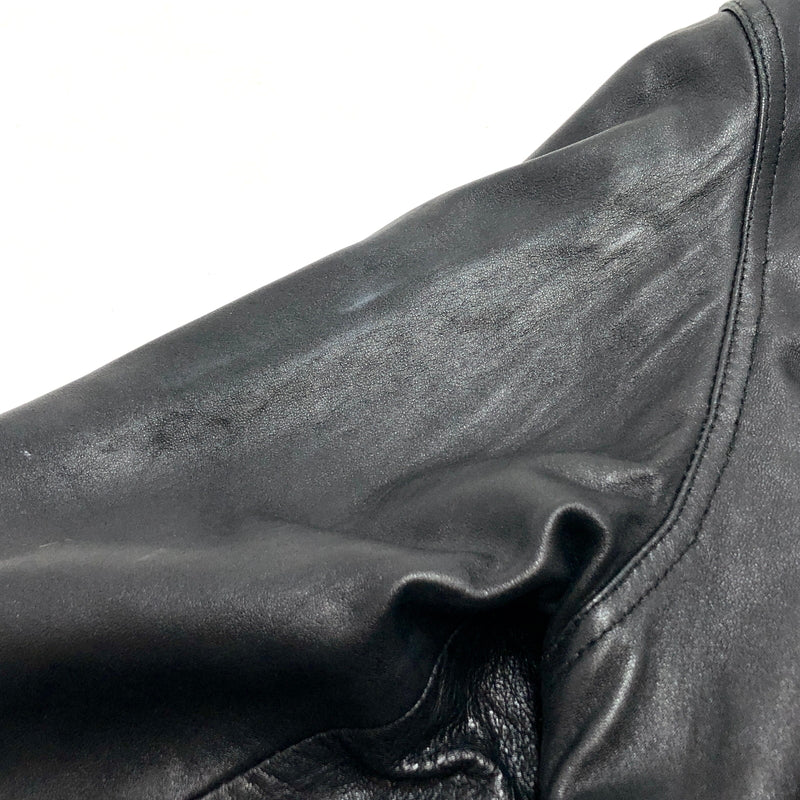【ジャンク品】【メンズ】 PALMUS SHEEPSKIN LEATHER JACKET レザージャケット アウター 古着 ヴィンテージ 146-261020-rs-01-fur サイズ：フリー カラー：ブラック 万代Net店