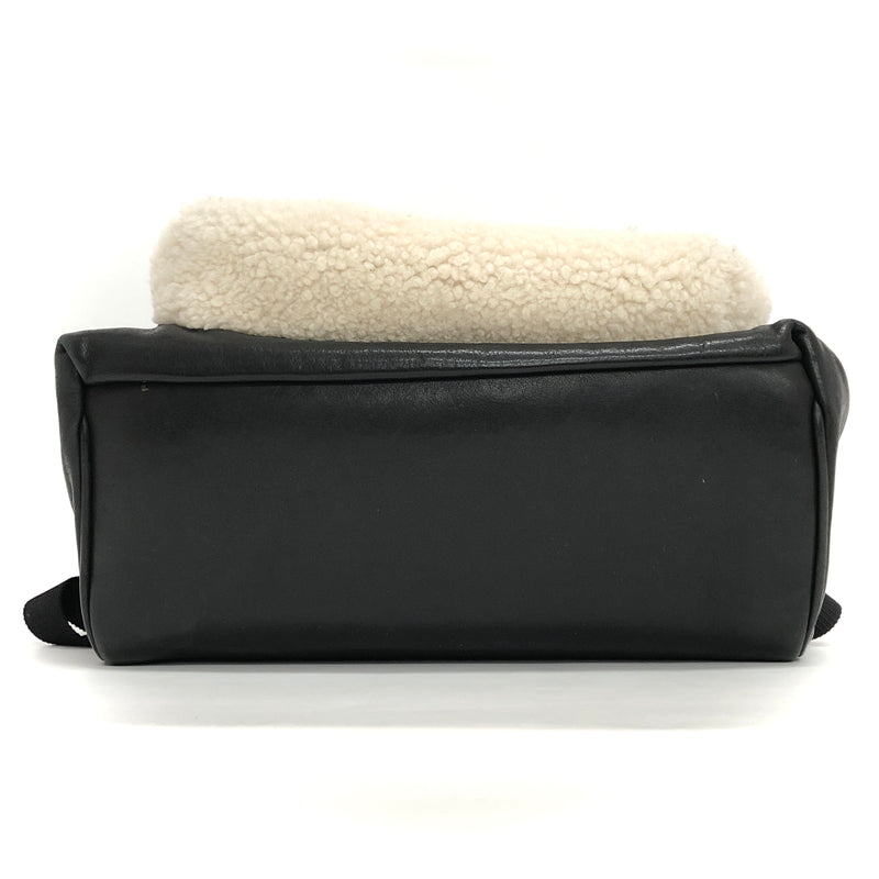 【現状渡し品】【レディース】 SAINT LAURENT サンローラン LEATHER MOUTON BACKPACK レザー バックパック リュック バッグ 鞄 180-260727-rs-04-fur カラー：ブラック 万代Net店