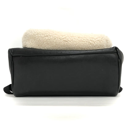 【現状渡し品】【レディース】 SAINT LAURENT サンローラン LEATHER MOUTON BACKPACK レザー バックパック リュック バッグ 鞄 180-260727-rs-04-fur カラー：ブラック 万代Net店