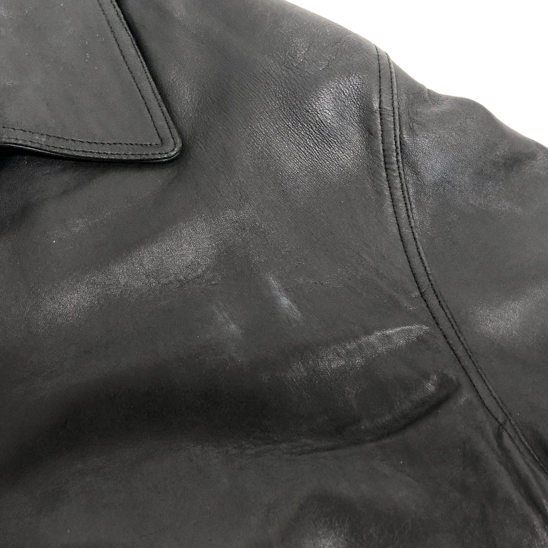 【ジャンク品】【メンズ】 PALMUS SHEEPSKIN LEATHER JACKET レザージャケット アウター 古着 ヴィンテージ 146-261020-rs-01-fur サイズ：フリー カラー：ブラック 万代Net店