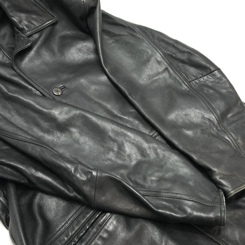 【ジャンク品】【メンズ】 PALMUS SHEEPSKIN LEATHER JACKET レザージャケット アウター 古着 ヴィンテージ 146-261020-rs-01-fur サイズ：フリー カラー：ブラック 万代Net店