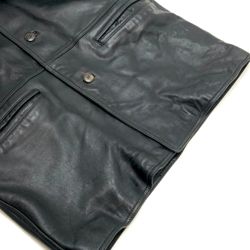 【ジャンク品】【メンズ】 PALMUS SHEEPSKIN LEATHER JACKET レザージャケット アウター 古着 ヴィンテージ 146-261020-rs-01-fur サイズ：フリー カラー：ブラック 万代Net店