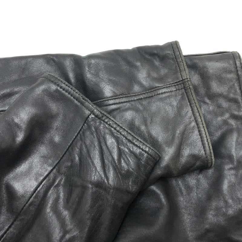 【ジャンク品】【メンズ】 PALMUS SHEEPSKIN LEATHER JACKET レザージャケット アウター 古着 ヴィンテージ 146-261020-rs-01-fur サイズ：フリー カラー：ブラック 万代Net店