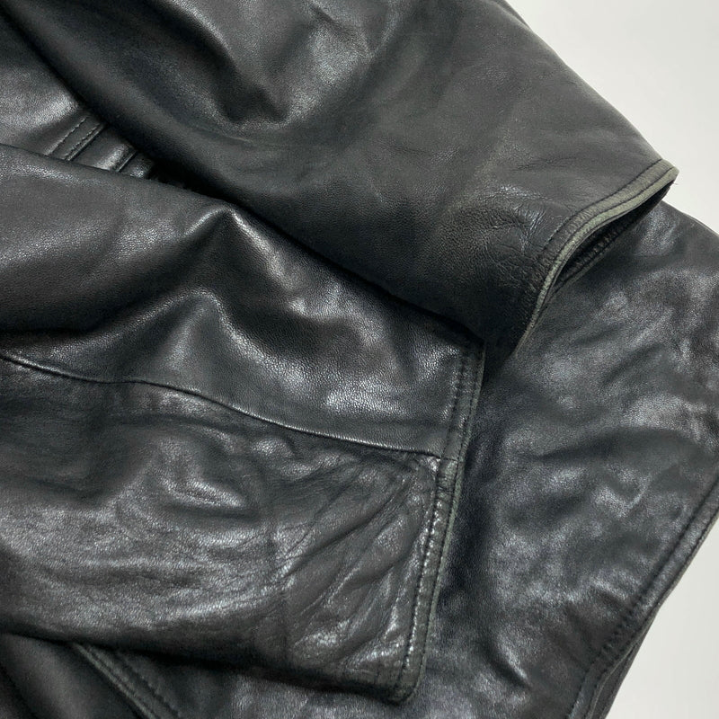【ジャンク品】【メンズ】 PALMUS SHEEPSKIN LEATHER JACKET レザージャケット アウター 古着 ヴィンテージ 146-261020-rs-01-fur サイズ：フリー カラー：ブラック 万代Net店