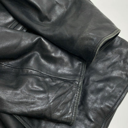 【ジャンク品】【メンズ】 PALMUS SHEEPSKIN LEATHER JACKET レザージャケット アウター 古着 ヴィンテージ 146-261020-rs-01-fur サイズ：フリー カラー：ブラック 万代Net店