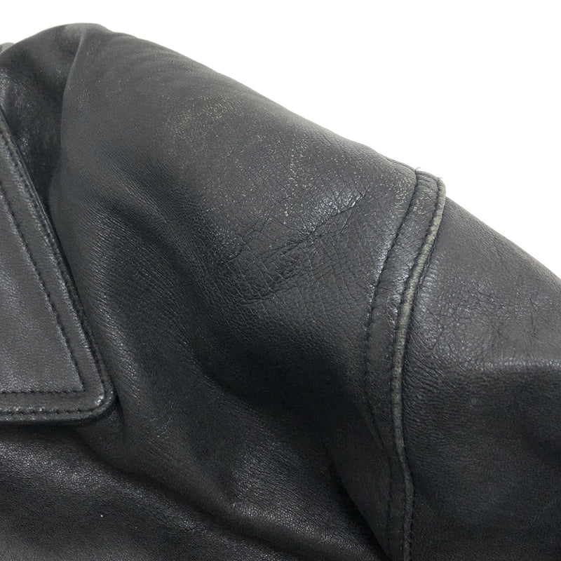 【ジャンク品】【メンズ】 PALMUS SHEEPSKIN LEATHER JACKET レザージャケット アウター 古着 ヴィンテージ 146-261020-rs-01-fur サイズ：フリー カラー：ブラック 万代Net店