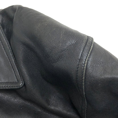 【ジャンク品】【メンズ】 PALMUS SHEEPSKIN LEATHER JACKET レザージャケット アウター 古着 ヴィンテージ 146-261020-rs-01-fur サイズ：フリー カラー：ブラック 万代Net店