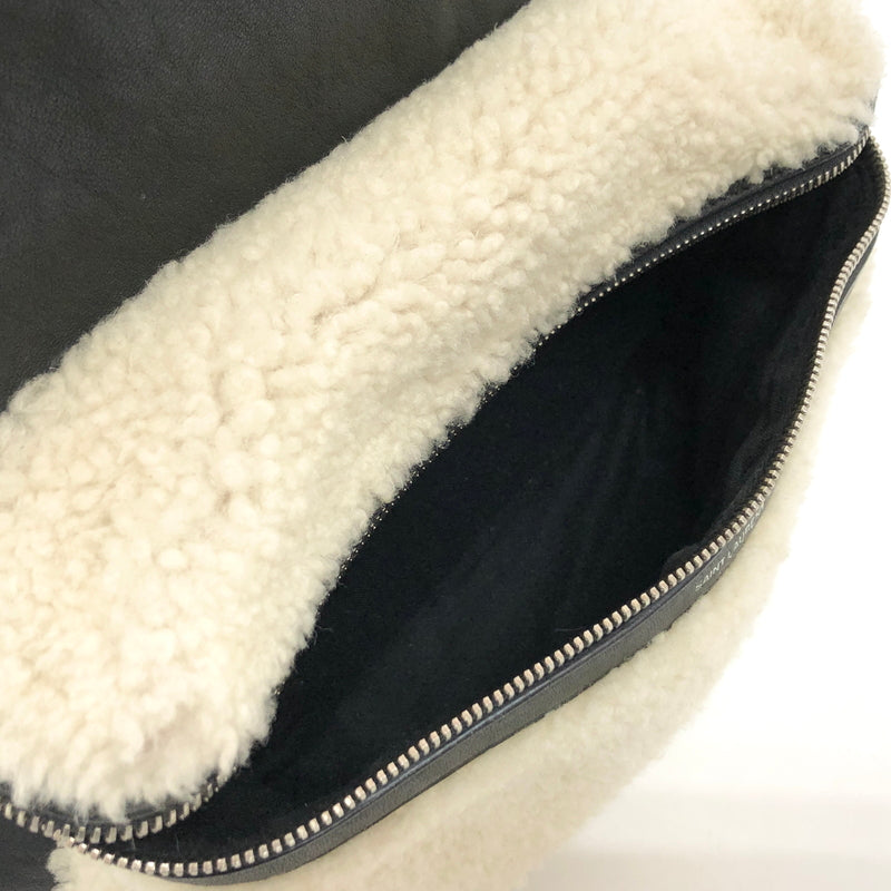 【現状渡し品】【レディース】 SAINT LAURENT サンローラン LEATHER MOUTON BACKPACK レザー バックパック リュック バッグ 鞄 180-260727-rs-04-fur カラー：ブラック 万代Net店