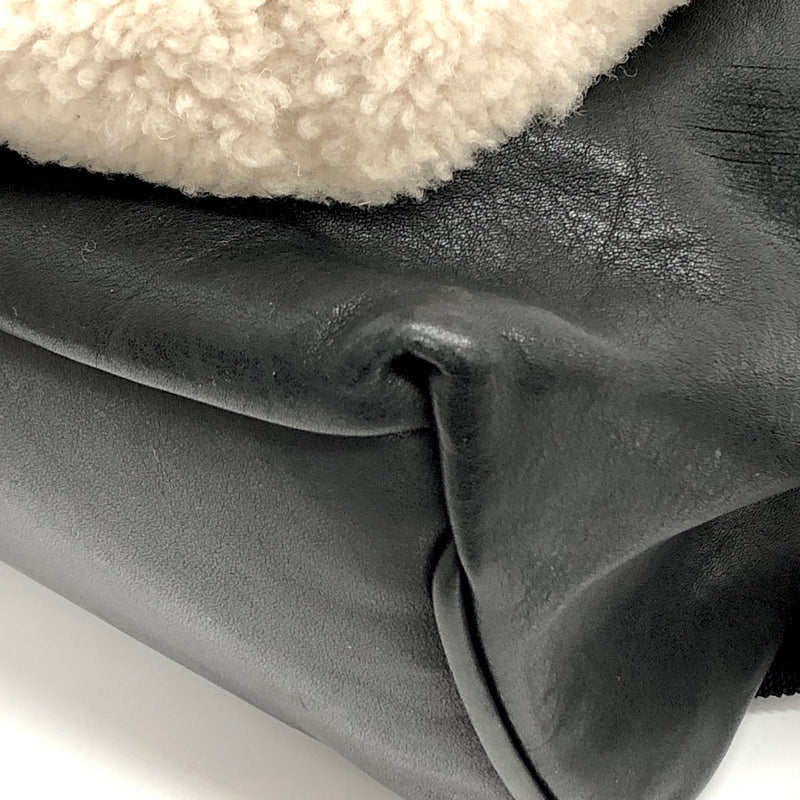 【現状渡し品】【レディース】 SAINT LAURENT サンローラン LEATHER MOUTON BACKPACK レザー バックパック リュック バッグ 鞄 180-260727-rs-04-fur カラー：ブラック 万代Net店