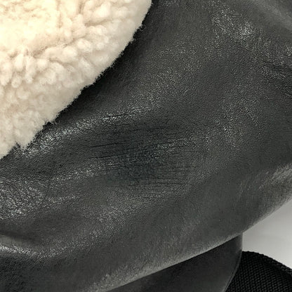 【現状渡し品】【レディース】 SAINT LAURENT サンローラン LEATHER MOUTON BACKPACK レザー バックパック リュック バッグ 鞄 180-260727-rs-04-fur カラー：ブラック 万代Net店