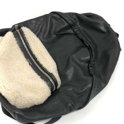 【現状渡し品】【レディース】 SAINT LAURENT サンローラン LEATHER MOUTON BACKPACK レザー バックパック リュック バッグ 鞄 180-260727-rs-04-fur カラー：ブラック 万代Net店