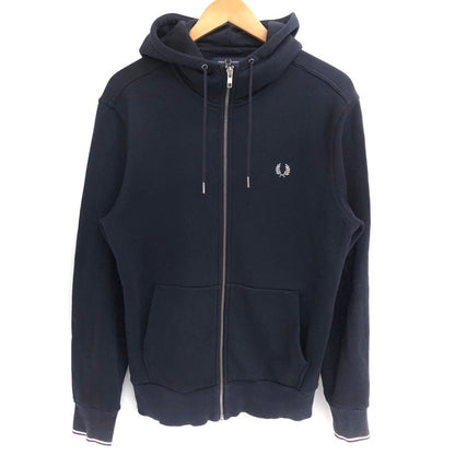 【中古品】【メンズ】 FRED PERRY フレッドペリー HOODED ZIP THROUGH SWEATSHIRT J7536 パーカー フーディ 長袖 トップス 141-260508-rs-09-fur サイズ：M カラー：ネイビー 万代Net店