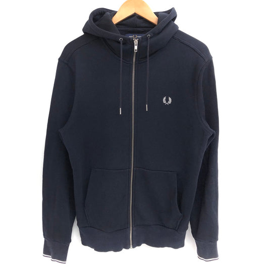 【中古品】【メンズ】 FRED PERRY フレッドペリー HOODED ZIP THROUGH SWEATSHIRT J7536 パーカー フーディ 長袖 トップス 141-260508-rs-09-fur サイズ：M カラー：ネイビー 万代Net店