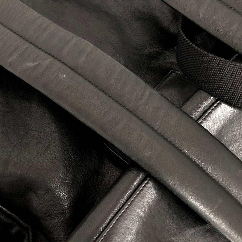 【現状渡し品】【レディース】 SAINT LAURENT サンローラン LEATHER MOUTON BACKPACK レザー バックパック リュック バッグ 鞄 180-260727-rs-04-fur カラー：ブラック 万代Net店