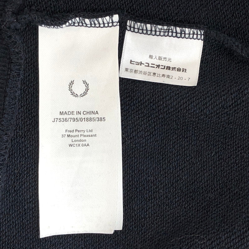 【中古品】【メンズ】 FRED PERRY フレッドペリー HOODED ZIP THROUGH SWEATSHIRT J7536 パーカー フーディ 長袖 トップス 141-260508-rs-09-fur サイズ：M カラー：ネイビー 万代Net店