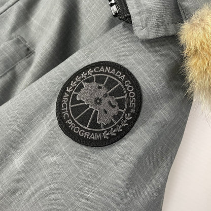 【中古品】【メンズ】 CANADA GOOSE カナダグース × EDIFICE 別注 コラボ CRESTON PARKA BLACK LABEL 3481JMB クレストンパーカ ブラックレーベル アウター ダウンジャケット 141-251211-yo-05-tei サイズ：S カラー：グレー 万代Net店