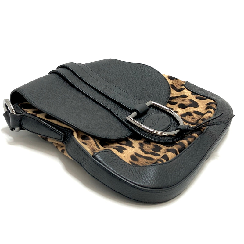 【中古品】【レディース】 DOLCE&GABBANA ドルチェアンドガッバーナ BB1571 レオパード キャンバス ショルダーバッグ ヒョウ柄 鞄 180-260727-rs-07-fur カラー：ブラック/レオパード 万代Net店