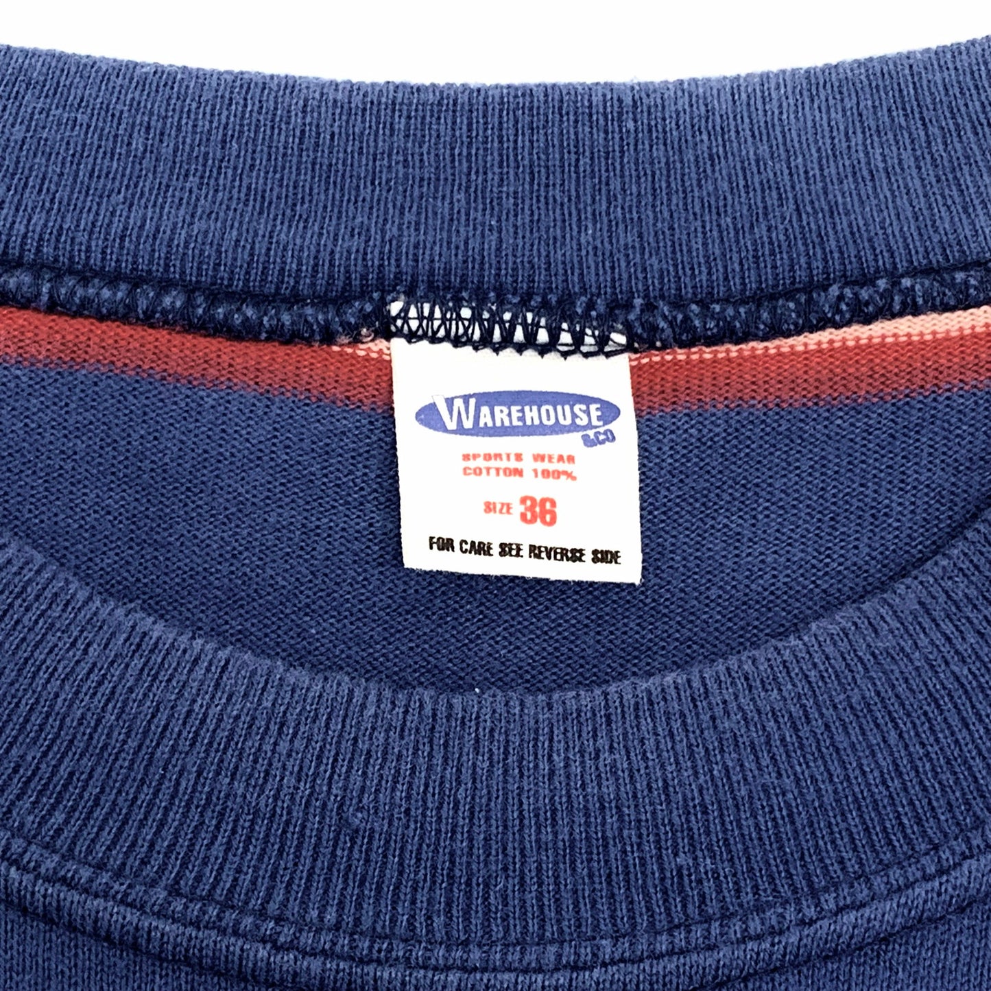 【中古品】【メンズ】 WAREHOUSE ウエアハウス S/S ボーダーポケット Tee 145-260302-ea-03-fur サイズ：表記なし カラー：ネイビー/オフホワイト/レッド 万代Net店