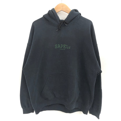 【現状渡し品】【メンズ】 A Elegantes SAPEur サプール RODMAN BACK PRINT HOODIE バックプリント フーディ パーカー 長袖 トップス 142-260727-rs-08-fur サイズ：XL カラー：ブラック 万代Net店