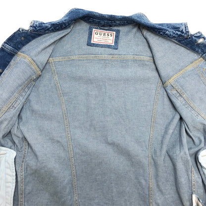 【中古品】【メンズ】 GUESS ゲス WILLIAM DENIM JACKET M01N14D3Y92 USED加工 デニムジャケット Gジャン アウター 古着 141-261020-rs-07-fur サイズ：L カラー：インディゴ 万代Net店