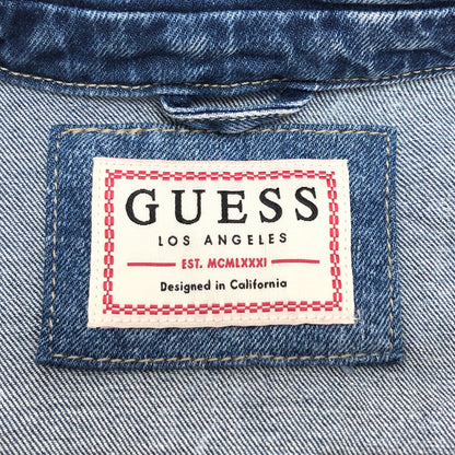 【中古品】【メンズ】 GUESS ゲス WILLIAM DENIM JACKET M01N14D3Y92 USED加工 デニムジャケット Gジャン アウター 古着 141-261020-rs-07-fur サイズ：L カラー：インディゴ 万代Net店