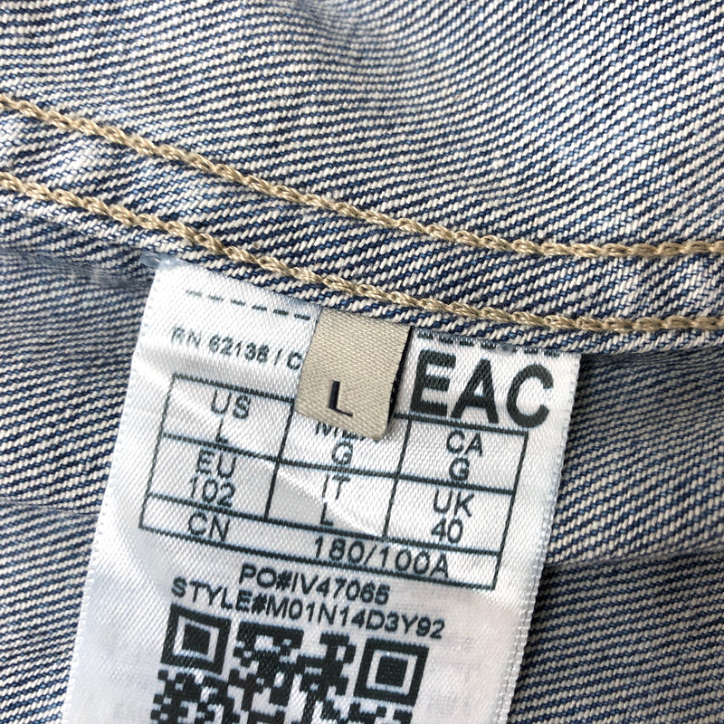 【中古品】【メンズ】 GUESS ゲス WILLIAM DENIM JACKET M01N14D3Y92 USED加工 デニムジャケット Gジャン アウター 古着 141-261020-rs-07-fur サイズ：L カラー：インディゴ 万代Net店