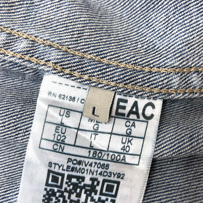 【中古品】【メンズ】 GUESS ゲス WILLIAM DENIM JACKET M01N14D3Y92 USED加工 デニムジャケット Gジャン アウター 古着 141-261020-rs-07-fur サイズ：L カラー：インディゴ 万代Net店