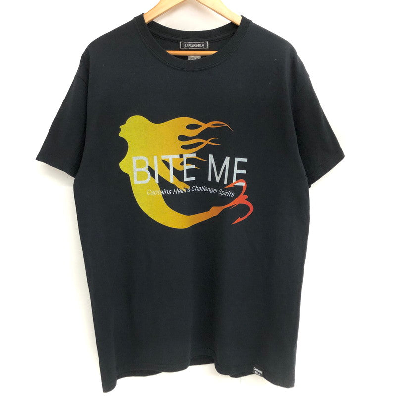 【中古品】【メンズ】 CAPTAINS HELM キャプテンズヘルム × CHALLENGER S/S BITE ME Tee 半袖 Tシャツ トップス ストリート系 142-250901-rs-08-fur サイズ：L カラー：ブラック 万代Net店