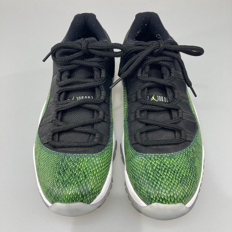 【中古品】【メンズ】 NIKE ナイキ 528895-033 AIR JORDAN 11 RETRO LOW GREEN SNAKESKIN エア ジョーダン 11 レトロ ロー スニーカー 本体のみ（箱なし） 160-251025-WA-10-iwa サイズ：27.5 カラー：ブラック グリーン系 万代Net店