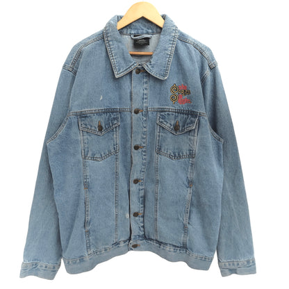 【現状渡し品】【メンズ】 CH APPAREL シーエイチ・アパレル "THE PRICE IS RIGHT" DENIM JACKET デニムジャケット Gジャン アウター 古着 ヴィンテージ 146-261020-rs-10-fur サイズ：L カラー：ライトインディゴ 万代Net店