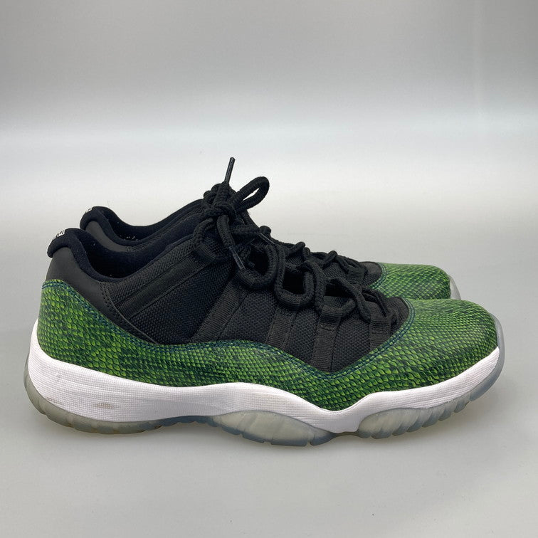 【中古品】【メンズ】 NIKE ナイキ 528895-033 AIR JORDAN 11 RETRO LOW GREEN SNAKESKIN エア ジョーダン 11 レトロ ロー スニーカー 本体のみ（箱なし） 160-251025-WA-10-iwa サイズ：27.5 カラー：ブラック グリーン系 万代Net店