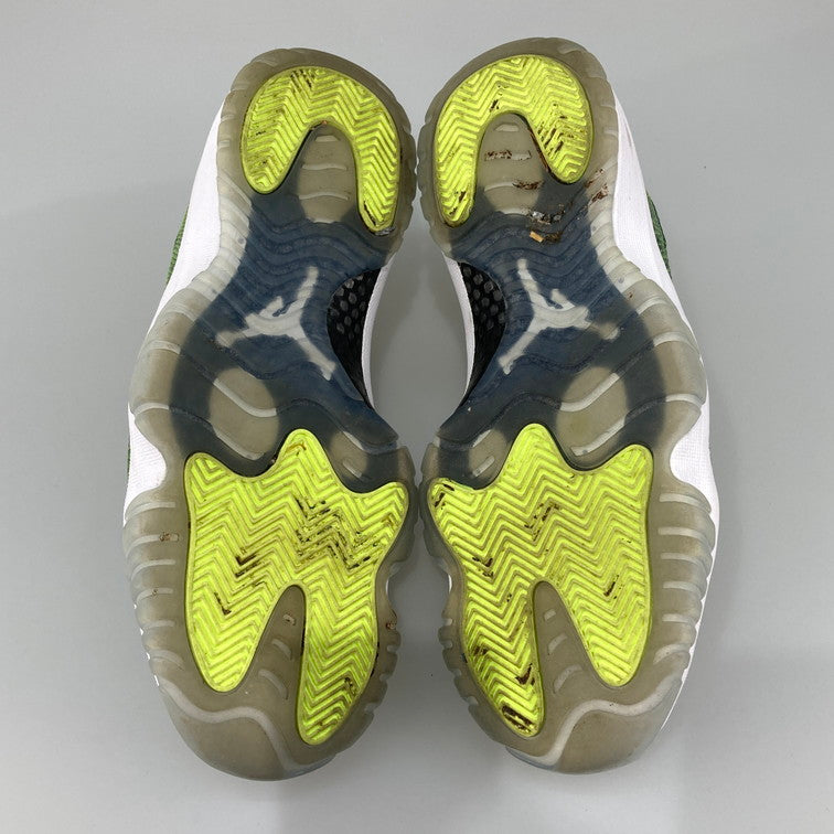 【中古品】【メンズ】 NIKE ナイキ 528895-033 AIR JORDAN 11 RETRO LOW GREEN SNAKESKIN エア ジョーダン 11 レトロ ロー スニーカー 本体のみ（箱なし） 160-251025-WA-10-iwa サイズ：27.5 カラー：ブラック グリーン系 万代Net店