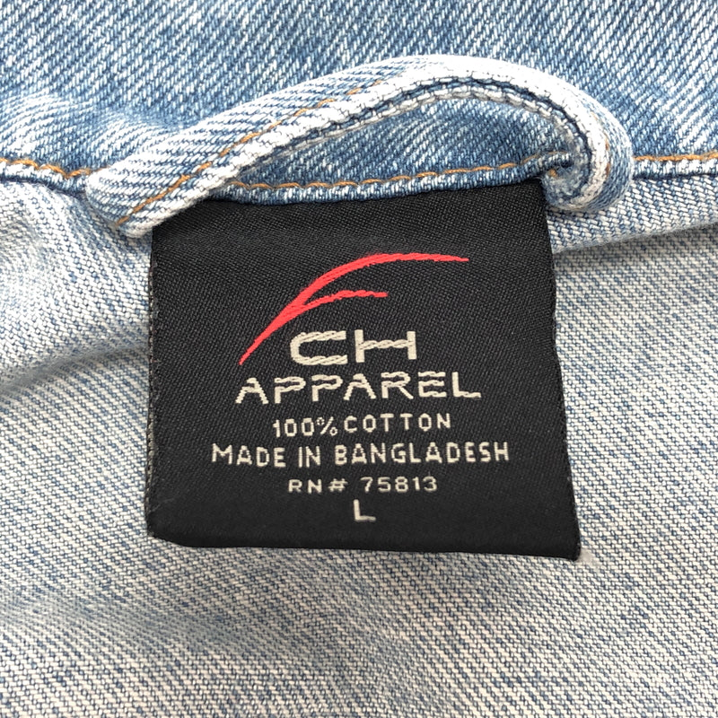 【現状渡し品】【メンズ】 CH APPAREL シーエイチ・アパレル "THE PRICE IS RIGHT" DENIM JACKET デニムジャケット Gジャン アウター 古着 ヴィンテージ 146-261020-rs-10-fur サイズ：L カラー：ライトインディゴ 万代Net店