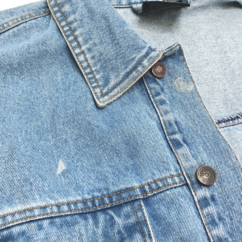 【現状渡し品】【メンズ】 CH APPAREL シーエイチ・アパレル "THE PRICE IS RIGHT" DENIM JACKET デニムジャケット Gジャン アウター 古着 ヴィンテージ 146-261020-rs-10-fur サイズ：L カラー：ライトインディゴ 万代Net店