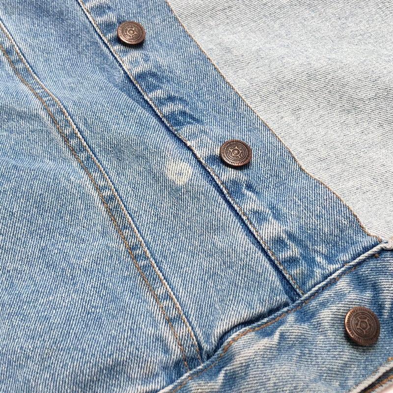 【現状渡し品】【メンズ】 CH APPAREL シーエイチ・アパレル "THE PRICE IS RIGHT" DENIM JACKET デニムジャケット Gジャン アウター 古着 ヴィンテージ 146-261020-rs-10-fur サイズ：L カラー：ライトインディゴ 万代Net店