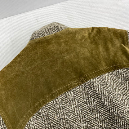 【中古品】【メンズ】 BELL MAXIM ベルマキシム 616 切替 SUEDE WOOL JACKET スウェード ウール ジャケット アウター 146-260905-cs-21-izu サイズ：M カラー：カーキ 万代Net店